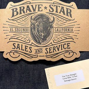 Brave Star Jeans, 13.5oz Cone Mills, True Straight fit